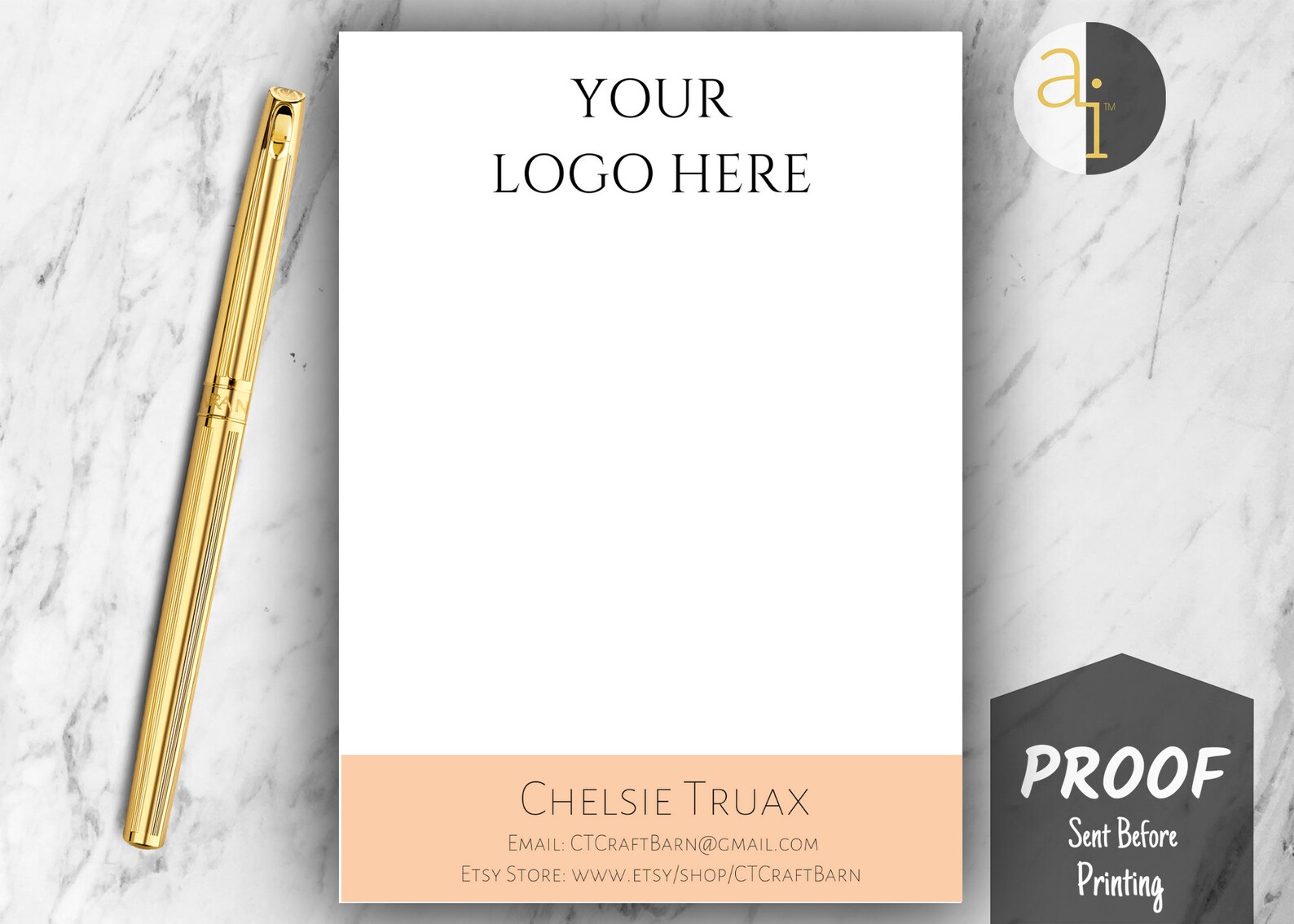 Custom Business Notepad YOUR LOGO Personalized Small Etsy