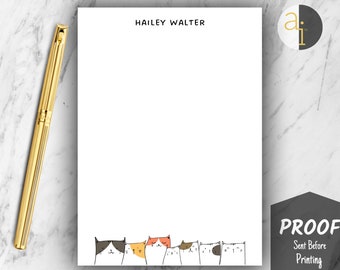 Custom Cat Notepad | Custom Cat Gift | Personalized Cat Gift | Cat Stationery Gifts | Notepad with Cats | Cute Cat Notepad | Cat Stationery