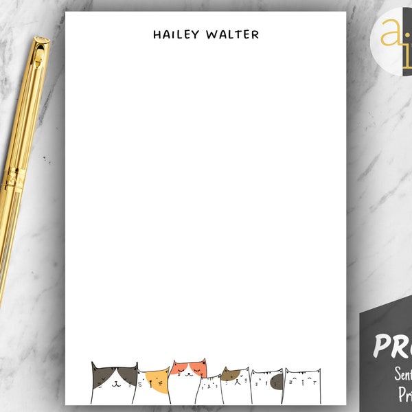 Custom Cat Notepad | Custom Cat Gift | Personalized Cat Gift | Cat Stationery Gifts | Notepad with Cats | Cute Cat Notepad | Cat Stationery