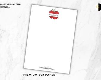 Personalized Apple Teacher Notepad | Custom Apple Design | Back-to-School or Appreciation Gift