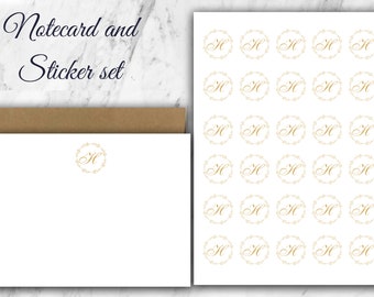 Stationary Note Card and Envelope Seals | Custom Monogram Stationary Set | Personalized Wedding Stationary | Custom Notecard with Envelopes