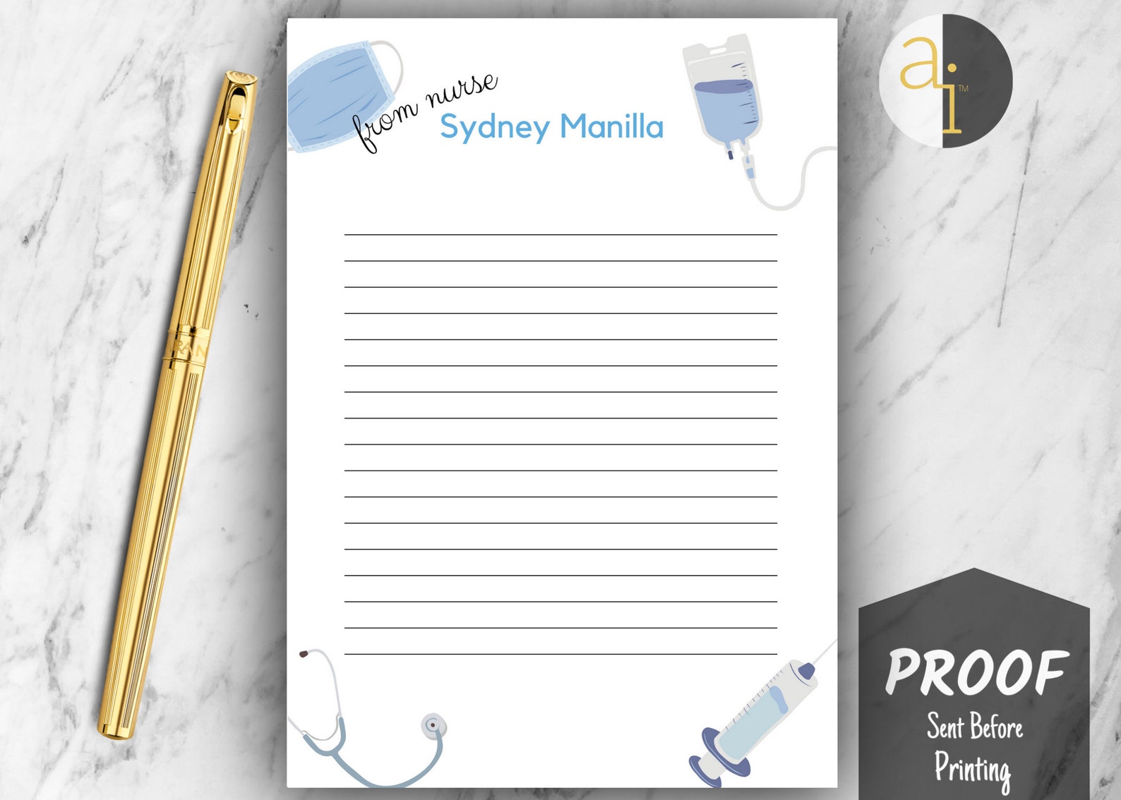 Personalized Nurse Notepad Custom Nurse Gift Gift for Etsy