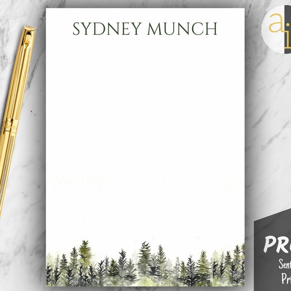 Personalized Notepad | Personalized Forest Notepad | Custom Forest Notepad | Personalized Tree Notepad | Forest Notepad | Tree Notepad