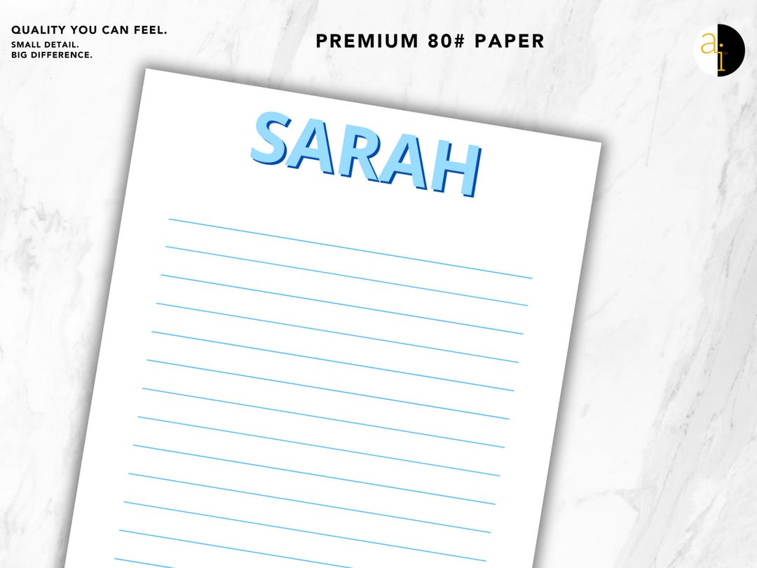 Personalized Name Notepad | Colorful Name Notepad | Kids Name Notepad ...