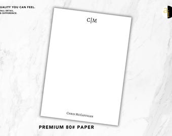 Professional Notepad with Initials and Name Personalized Monogram Notepad Minimalist Business Stationery Co-Worker Gift Custom Notepad
