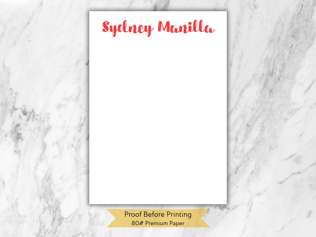 Personalized Name Notepad | Custom Stationery Pad | Minimal Desk ...