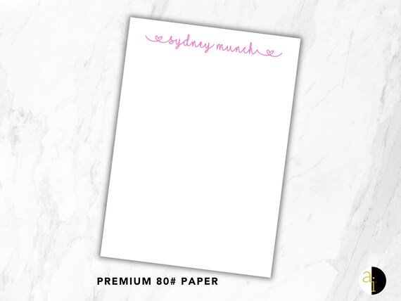 Personalized Notepad | Custom Notepad | Cute Gift Notepad | Custom Office Notepad | Heart Stationery | Valentine's Day Stationery