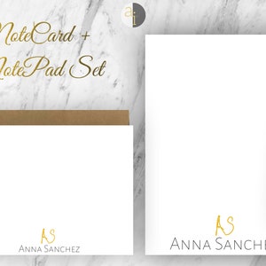 Personalize Notecard and Notepad | Personalized Stationary Set | Gift for Coworker | Custom Stationery Set | Custom Name Notepad/Notecard