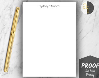 Personalized Notepad | Professional Notepad with Name | Custom Name Notepad | Minimalist Business Stationery | Office Notepad |