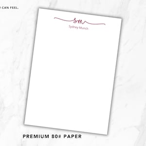 Personalized Signature Notepad, Custom Handwriting Style Stationery, Minimal Script Name Pad, Elegant Modern Note Paper Gift