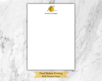Personalized Initial Notepad | Custom Monogram Stationery Pad | Professional Letter Notepad for Women