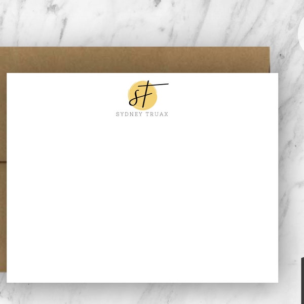 Stationary Note Card and Envelopes | Stationary Set with Name and Initials | Personalized Stationary | Custom Note Card with Envelopes