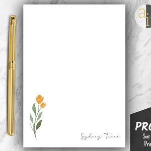 Personalize Flower Notepad | Custom Flower Notepad | Personalized Office Notepad | Office Desk Notepad for Women | Office Gift