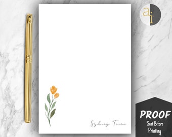 Personalize Flower Notepad | Custom Flower Notepad | Personalized Office Notepad | Office Desk Notepad for Women | Office Gift