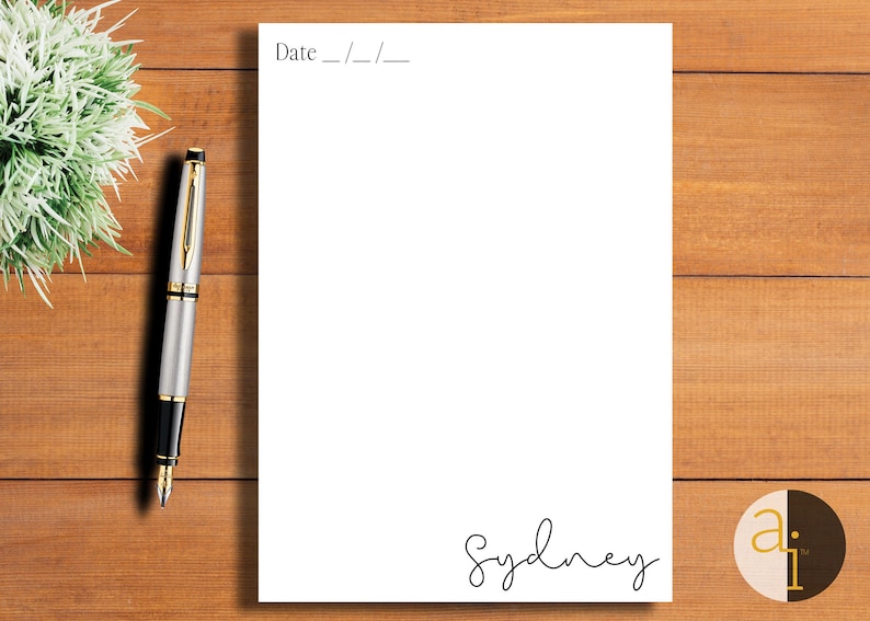 Personalized Notepad Custom Notepad with Date Gift for Etsy