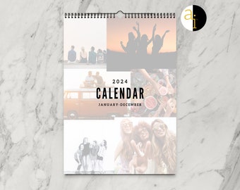 2024 Personalized Grid 12 Month Hanging Wall Calendar |  2024 Wall Calendar