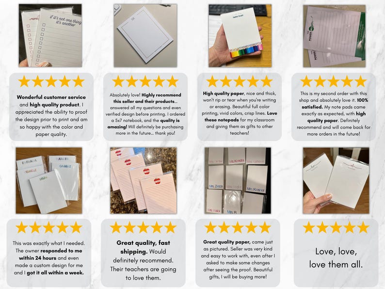 Personalized Script Notepad | Custom Desk Pad | Cute Gift for Her - Etsy