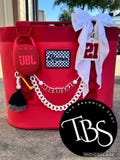 Personalized Sports Mom Tote Charms | Custom Bag Accessories for Utility Totes | Baseball Softball Mom Bag Decor | Bag Chain | Custom Camino