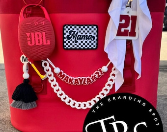 Personalized Sports Mom Tote Charms | Custom Bag Accessories for Utility Totes | Baseball Softball Mom Bag Decor | Bag Chain | Custom Camino