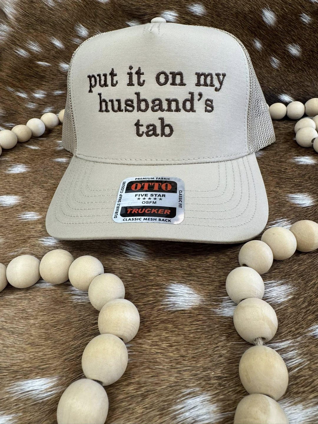 Put It on My Husbands Tab Embroidered Cap - Adult Hats - Summer Hat ...