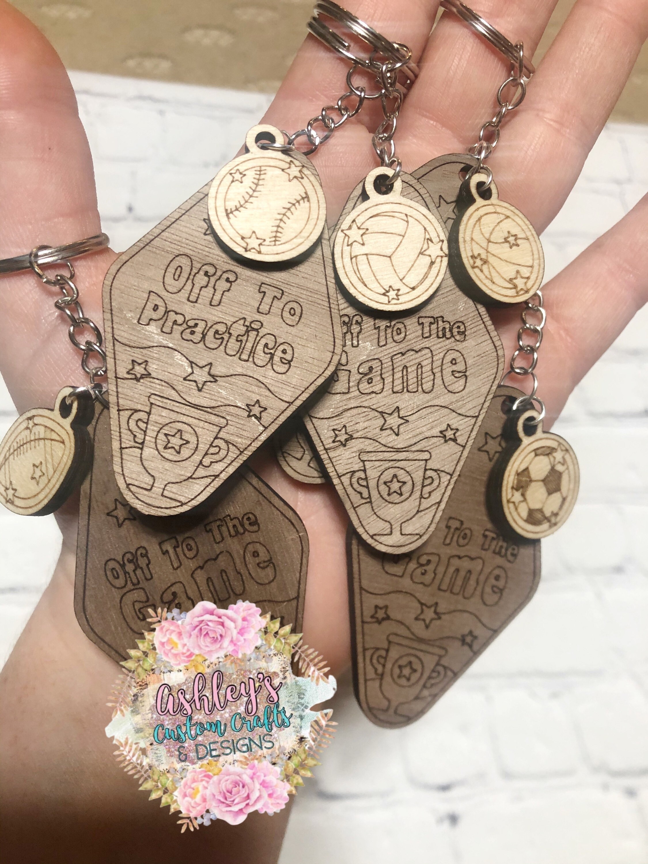 Personalized Wood Sports Keychain Off To Practice Off To Etsy