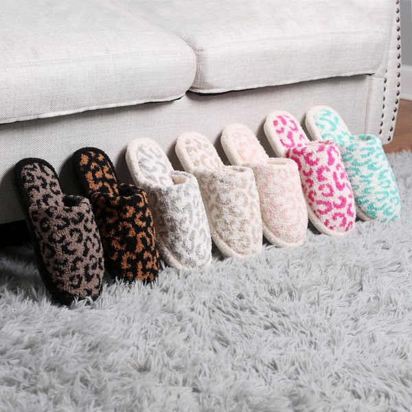 Leopard Slippers - Leopard Print - Cozy Slippers - House Shoes