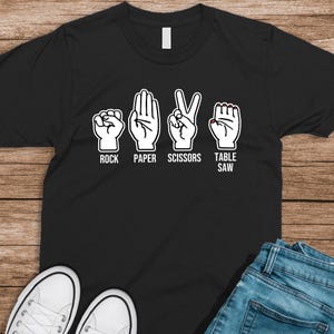 Pedra, Papel, Tesoura, Serra de Mesa png/svg, Camisa de Marcenaria png/svg, Camisa Engraçada para Pai, Presente para Carpinteiro, Presente de Dia dos Pais, Camiseta para Homens