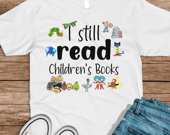 Children's Books Shirt PNG: Teacher Reading Design (Digital Download)
