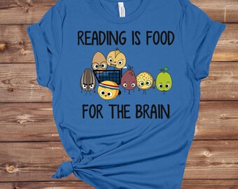 Reading is Food For The Brain Shirt PNG: Teacher Gift (Digital Download)