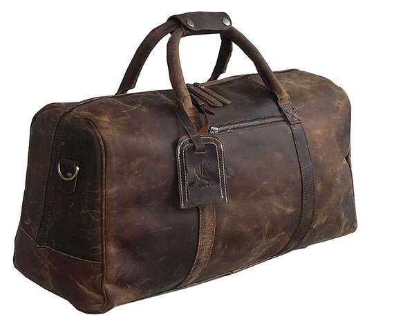 Handmade Leather Duffle Bag Large Travel Bag Mens Weekender | Etsy