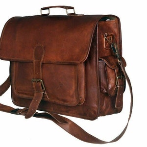 Leather Messenger Laptop Bag for Men & Women Office Briefcase - Etsy