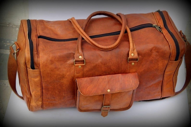 20 Genuine Leather Duffel Bag Handmade Travel Duffel Etsy