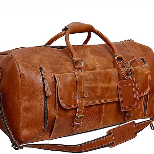 20/24/32 Genuine Leather Duffel Bag Handmade Travel - Etsy