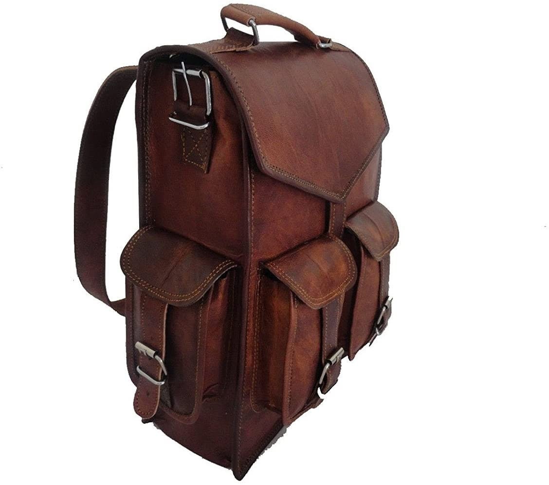 15 Brown Vintage Leather Backpack Laptop Messenger Bag - Etsy