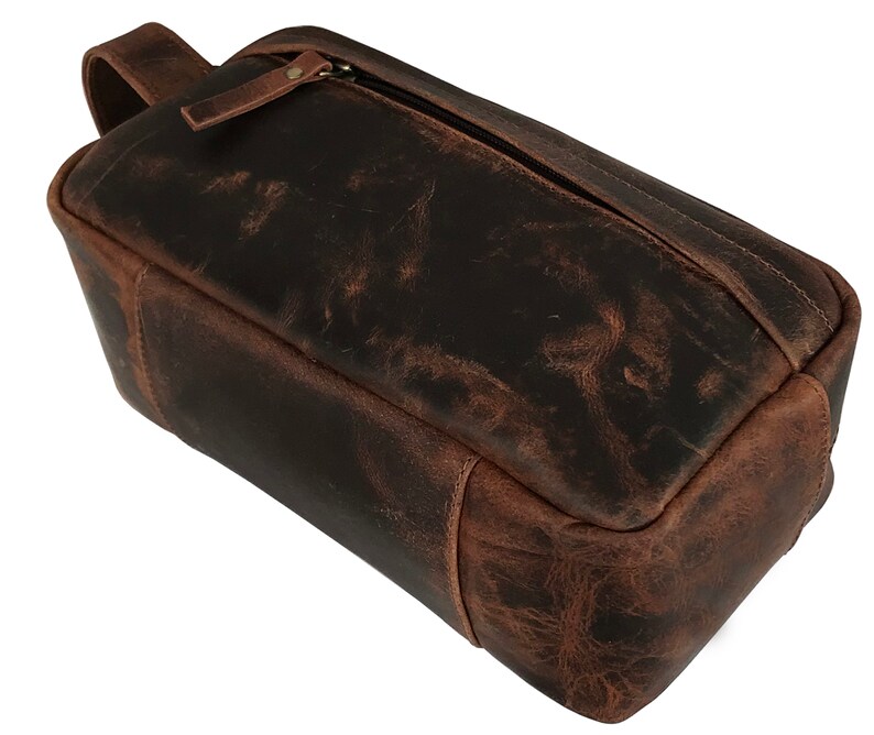 Handmade Toiletry Bag Leather Dopp Kit Buffalo Leather Etsy