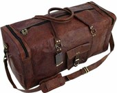 20 24 32 inch Vinatge Handmade Leather Travel Duffel bag, Overnight Gym Luggage Weekender Carry On Bag for Men Women - Gift for him her