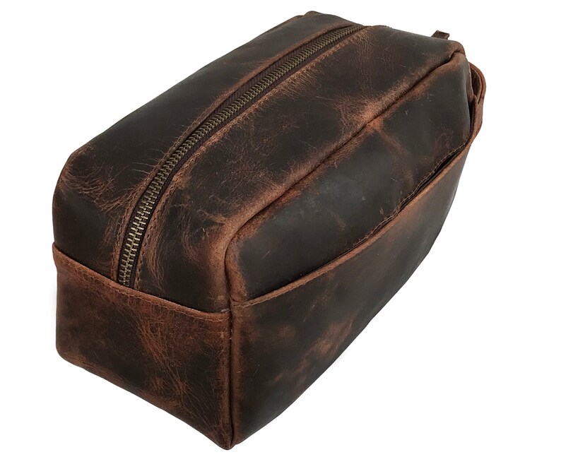 Handmade Toiletry Bag Leather Dopp Kit Buffalo Leather Etsy