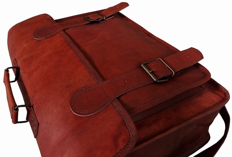 Genuine Leather Messenger Bag College Bag Laptop Bag Shoulder Etsy