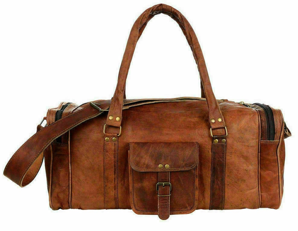 20 Genuine Leather Duffel Bag Handmade Travel Duffel Etsy