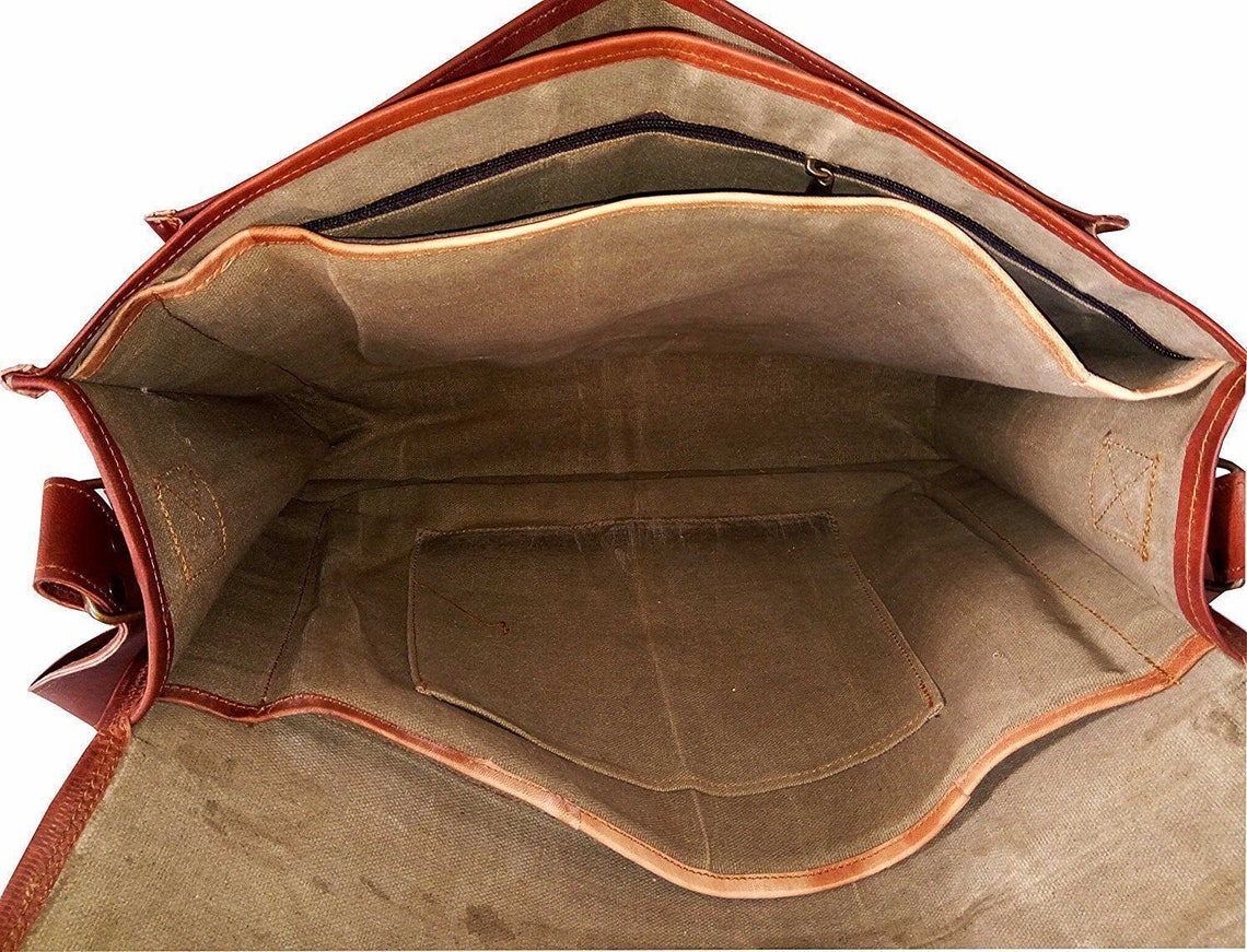 Genuine Leather Messenger Bag College Bag Laptop Bag Shoulder Etsy