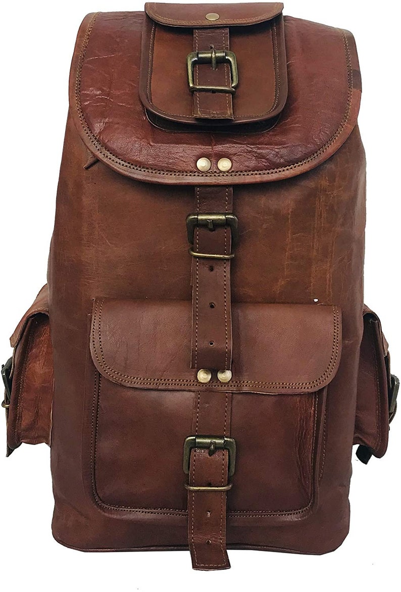 personalised leather rucksack