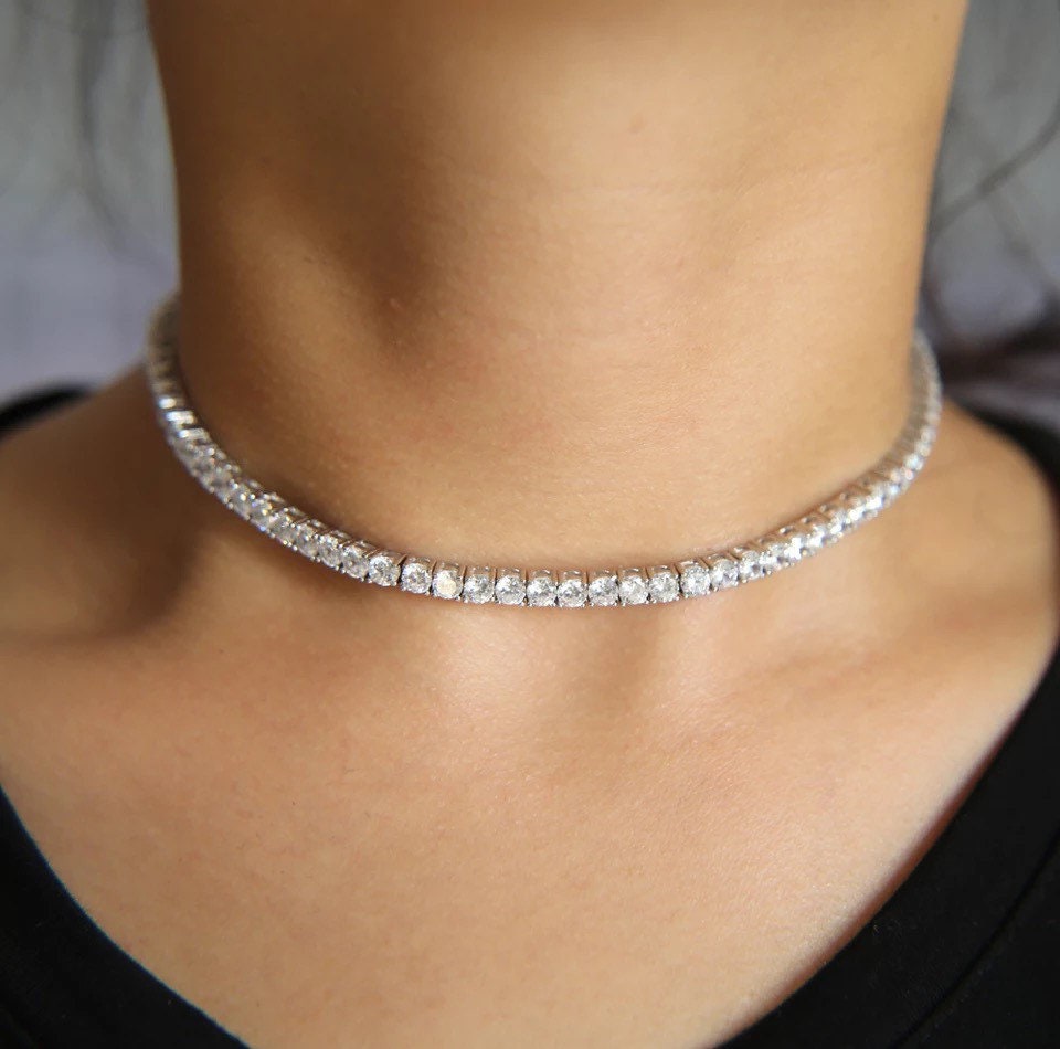 Diamant Halsband Tennis Halskette Tennis Halskette cz Etsy