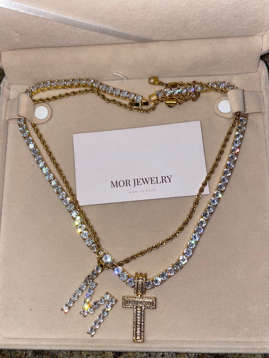 Tennis initial necklace Clearance