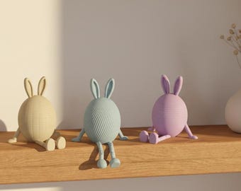Conejo de Pascua para estante (archivo STL), decoración de conejito para bordes, conejo de Pascua imprimible, decoración de primavera para el hogar, archivo para impresión 3D