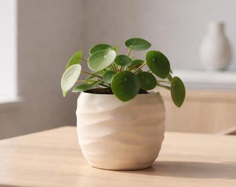 Maceta ondulada STL, maceta minimalista STL, maceta orgánica con diseño de ondas, decoración moderna para el hogar, archivo para impresión 3D imprimible.
