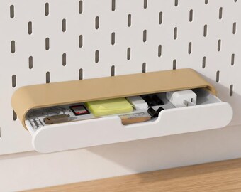 Organizador de escritorio SKADIS STL | Archivador con cajones perforados IKEA | Almacenamiento de pared minimalista | Contenedor de escritorio impreso en 3D | Organizador de oficina imprimible