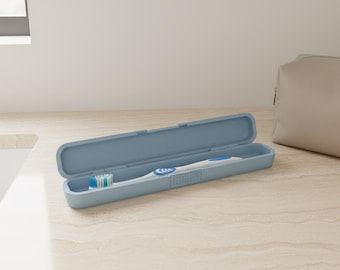 Estuche para cepillo de dientes imprimible en 3D (STL), soporte de viaje para cepillo de dientes, caja de higiene portátil, organizador de viaje impreso en 3D.