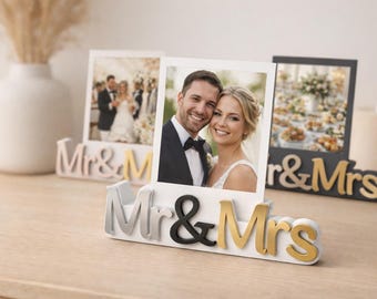 Soporte para fotos Polaroid de la pareja (STL) | Soporte para fotos de boda (impresión 3D) | Soporte para marco de fotos | Regalo para novios | Archivo STL imprimible