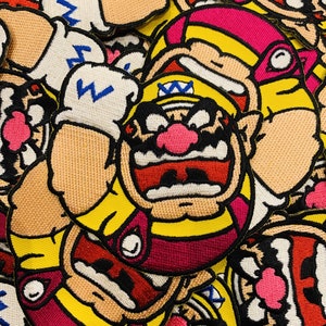Custom Patches Retro Patches Wario Face Emblem Super Mario Embroidered Custom Iron-On or Sew-On Patch Limited Edition Patches