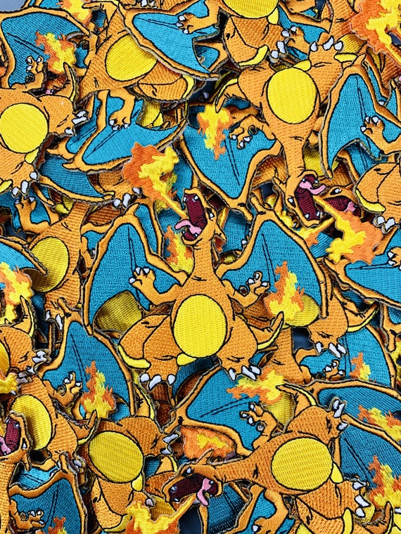 90s Kids Patches Custom Patches Retro Patches Limited Edition Patches Charizard Original Art Embroidered Custom Iron-On or Sew-On Patch